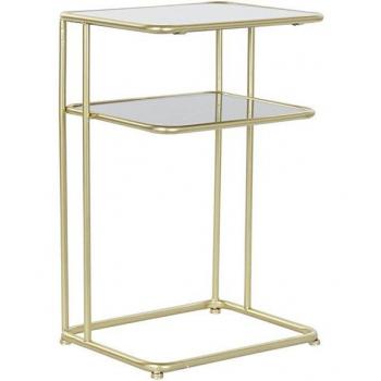 Mesita de noche DKD Home Decor 40 x 31 x 61 cm Espejo Cristal Dorado Metal