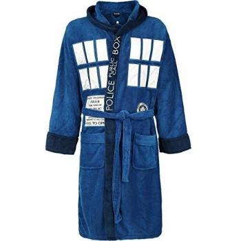 Blue Groovy Doctor Who Bathrobe for Men – One Size (UK)