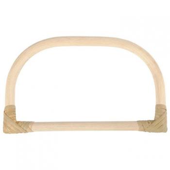 Neutral Beige Bamboo Bag Grip – 15.5 × 9 cm (Unpainted)
