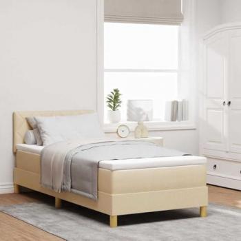 Lit boxspring avec matelas crème 90 x 190 cm