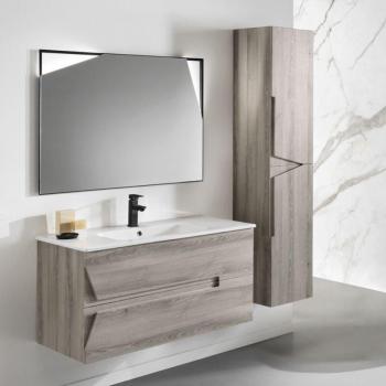 Sospeso Modo 60 cm Mobile Bagno – Rovere/Grigio
