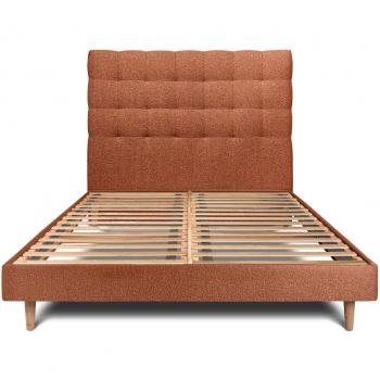 Cama de matrimonio 140x200 cm con cabecero texturizado