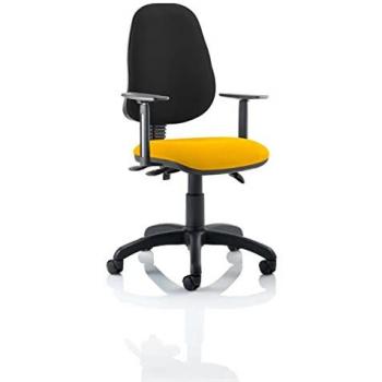 Eclipse Plus III Lever Task Operator Chair Black Back Bespoke Seat With Height Adjustable Arms