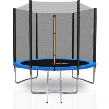 Trampoline Deluxe KAIA SPORTS – Jardin 8 ft (244 cm), Filet, Mousse, Échelle – Rouge
