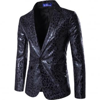 Leopard Pattern Dress Blazer for Men