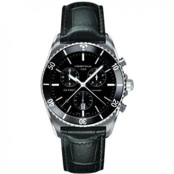 Certina XL Herren-Uhr Chronograph Leder Quarz C014.417.16.051.00