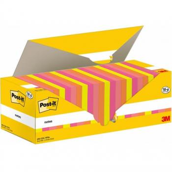 3M Post-it Haftnotizen 100 Blätter Quadratisch – Orange, Pink, Gelb