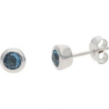 JuwelmaLux London Blue Ohrsteckermenge – 585 kt Weißgold, inkl. Schließmechanismus