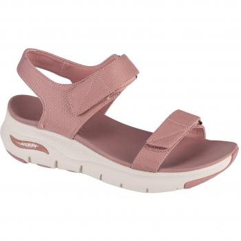 Skechers ArchFit sandalia planas color rosa para mujer