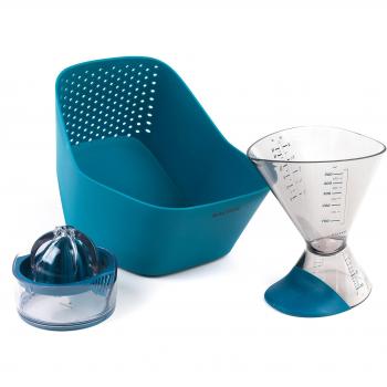 Salter Blue Food Preparation Pack – Colander, Juicer, Measuring Jug