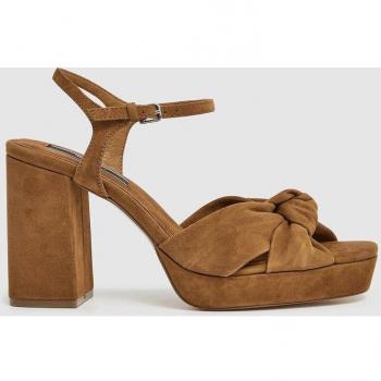 Sandalias Tacón Pepe Jeans Mujer Lenny Bow Marrón