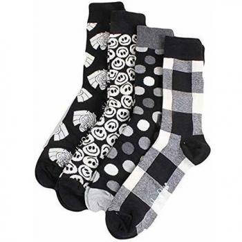 Happy Socks Pack de 4 Calcetines Casual, Multicolor (Anthrazit 9003), Talla Única