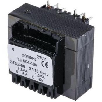 Transformador PCB RS Pro 6V AC Dual Output, 3VA, Agujero