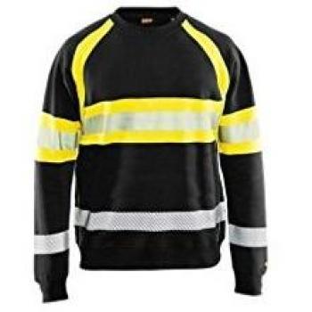 Krähe Blaklader Sicherheits-Sweater Schwarz-Gelb L