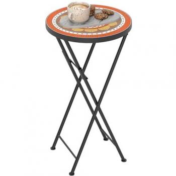 Orange Mosaic Garden Folds‑Up Table