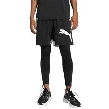 PUMA Shorts da training in maglia nera 8”