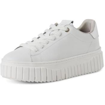 Tamaris Plateausneaker Damen 41 – Schnür‑Freizeitmodell in Weiß und Leder
