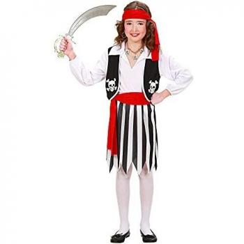 Costume da Piratessa con Camicia, Gilet, Gonna, Cintura e Fascia per Testa per Ragazze di Taglia 5/7 Anni Widmann modello 328