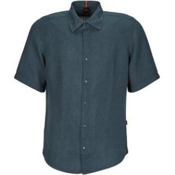 BOSS Rash 2 Camisa Azul de Manga Larga para Hombre