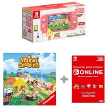 Nintendo Switch Lite Isabelle Aloha Edition, Animal Crossing: New Horizons, The Legend of Zelda: Echoes of Wisdom, Princess Zelda Case & 12 Month Membership Bundle