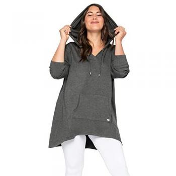 Sheego Longshirt mit Kängurutasche, modischer Vokuhila-Schnitt