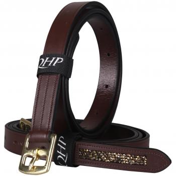 Gleaming Brown/Beige Stipple Leather with Rhinestones