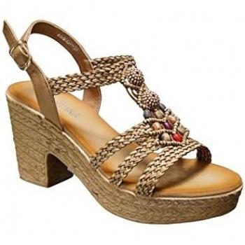 Braided Strap Floral Beaded Heels