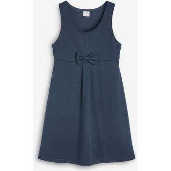 Navy Bow School Pinafore, Size 3-16, Stretchy Material