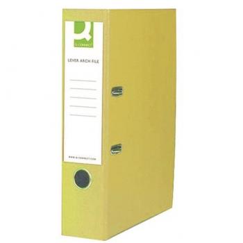 Q-Connect Lever Arch File Polypropylene Foolscap Yellow Pack of