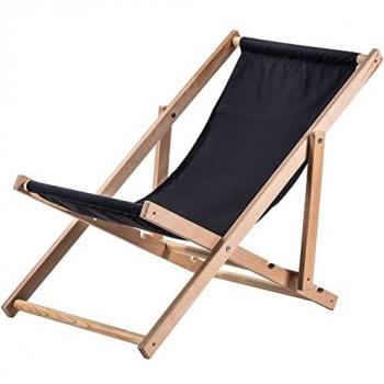 Transat en Bois Noir pour Détente au Jardin