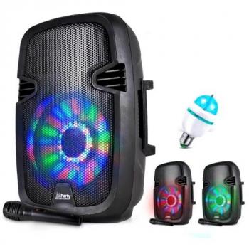 MiniDiams Party 7 – 300 W Speaker with LEDs, Bluetooth, USB, FM & Microphone