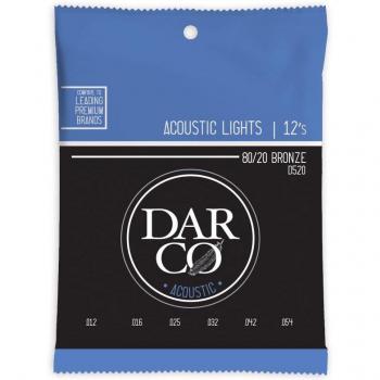 Darco D520 80/20 Bronze Light 12‑54 – Cordes légères 80/20 Bronze