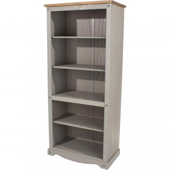 Chic Grey Tall Bookcase