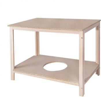 Well home mobiliario & decoración mesa camilla fabricada en madera de haya, acabado sin barniz, 120x65x75 cm