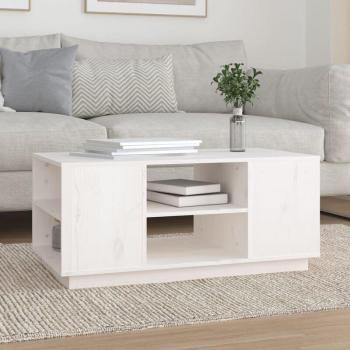 Table Basse Élégante en Bois Blanc 90x49x40,5 cm