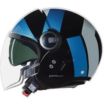 Casco Moto Jet Nolan N21 VISOR 06 TANGENTE 353 Nero Blu Arge taglia L