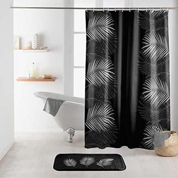 Rideau de douche moderne Orbella Noir Argent 200x180 cm