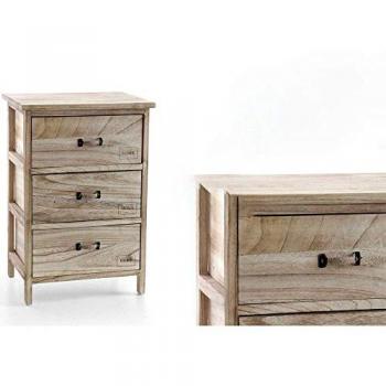 Cajonera de baño y cocina 3 cajones madera natural 40 x 29 x 58 cm