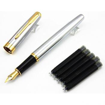BAOER stylo à encre 388, 5 pièces, encre noire, pointe fine 0.5mm, métal de luxe pour calligraphie