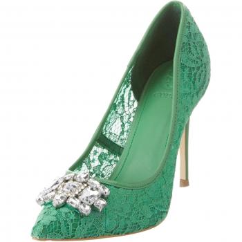 Guess Footwear Sandalo Elegante, Scarpe col Tacco Punta Chiusa Donna, Verde (Medium Green), 38 EU