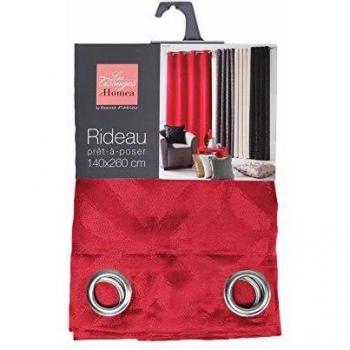 Jacquard Rouge Œillets 140x260 cm