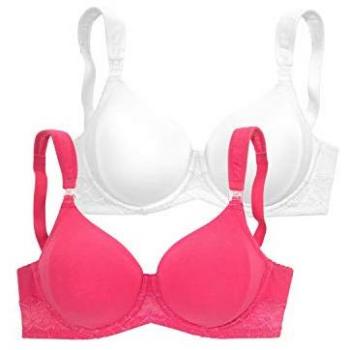 Still-BH PETITE FLEUR Gr. 100, Cup E, pink (pink, weiß) Damen BHs Still-BH Bügel-BH Spitzen-BH Spitzenwäsche BH BH-Set mit Bügel und breiten Komfortträgern