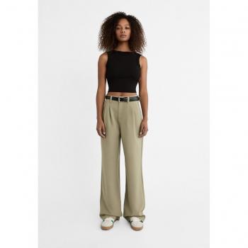 Stradivarius Smart Trousers with Belt Khaki 16