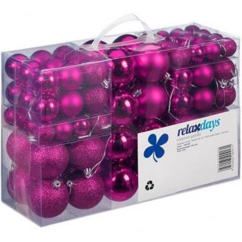 Relaxdays Boules de Noël – Ensemble 100 — Lueur violette