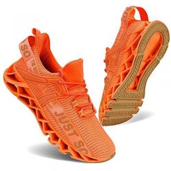 JSLEAP Women's Casual Walking Shoes, Orange – 3 UK