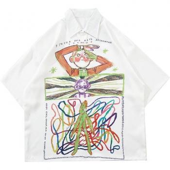Camisa Harajuku de Manga Corta con Impresión de Cráneo