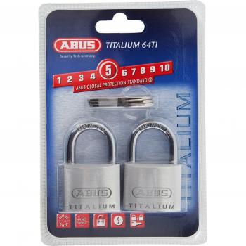 ABUS 56378 64TI/40mm TITALIUM™ Padlock Twin Pack