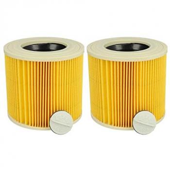 Vhbw 2-Pack Yellow Cartridge Filters for Kärcher Powerplus POW X 323 Wet and Dry Vacuum Cleaner