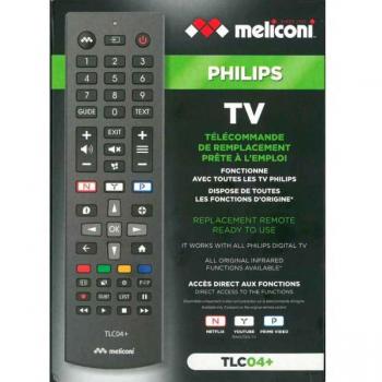 Meliconi TLC04+ Télécommande de remplacement pour téléviseurs Philips avec une portée étendue