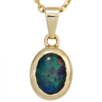 Anhänger Oval 585 Gold Gelbgold 1 Opal-triplette